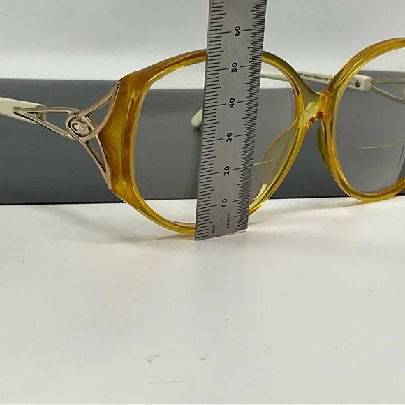 Vintage Christian Dior Vintage 2709 70 Yellow White Gold Sunglasses Frame 58mm - Picture 13 of 16